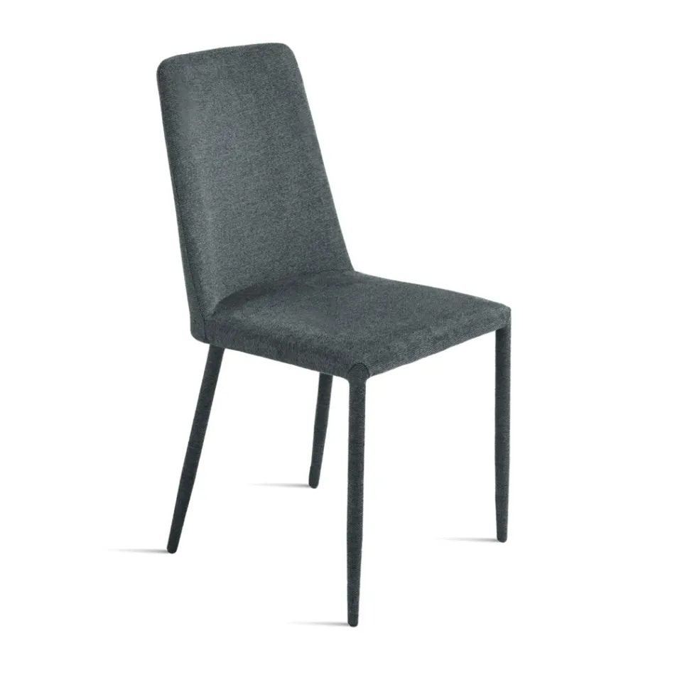 Sada 4 čalouněných židlí z barevné látky s čalouněným rámem - Luciana Viadurini