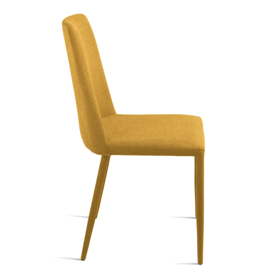 Sada 4 čalouněných židlí z barevné látky s čalouněným rámem - Luciana Viadurini