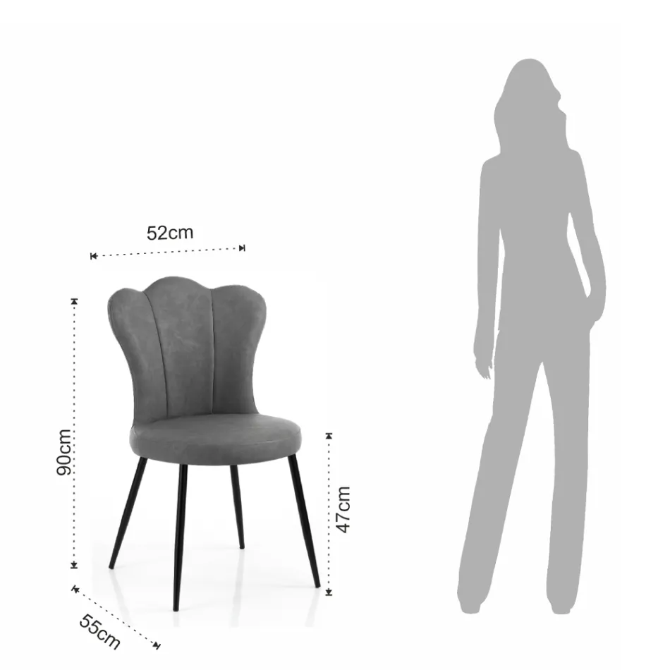 Sada 4 židlí ze syntetické kůže s efektem věku - jantarová Viadurini