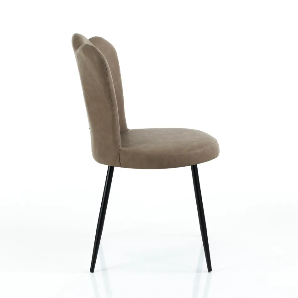 Sada 4 židlí ze syntetické kůže s efektem věku - jantarová Viadurini