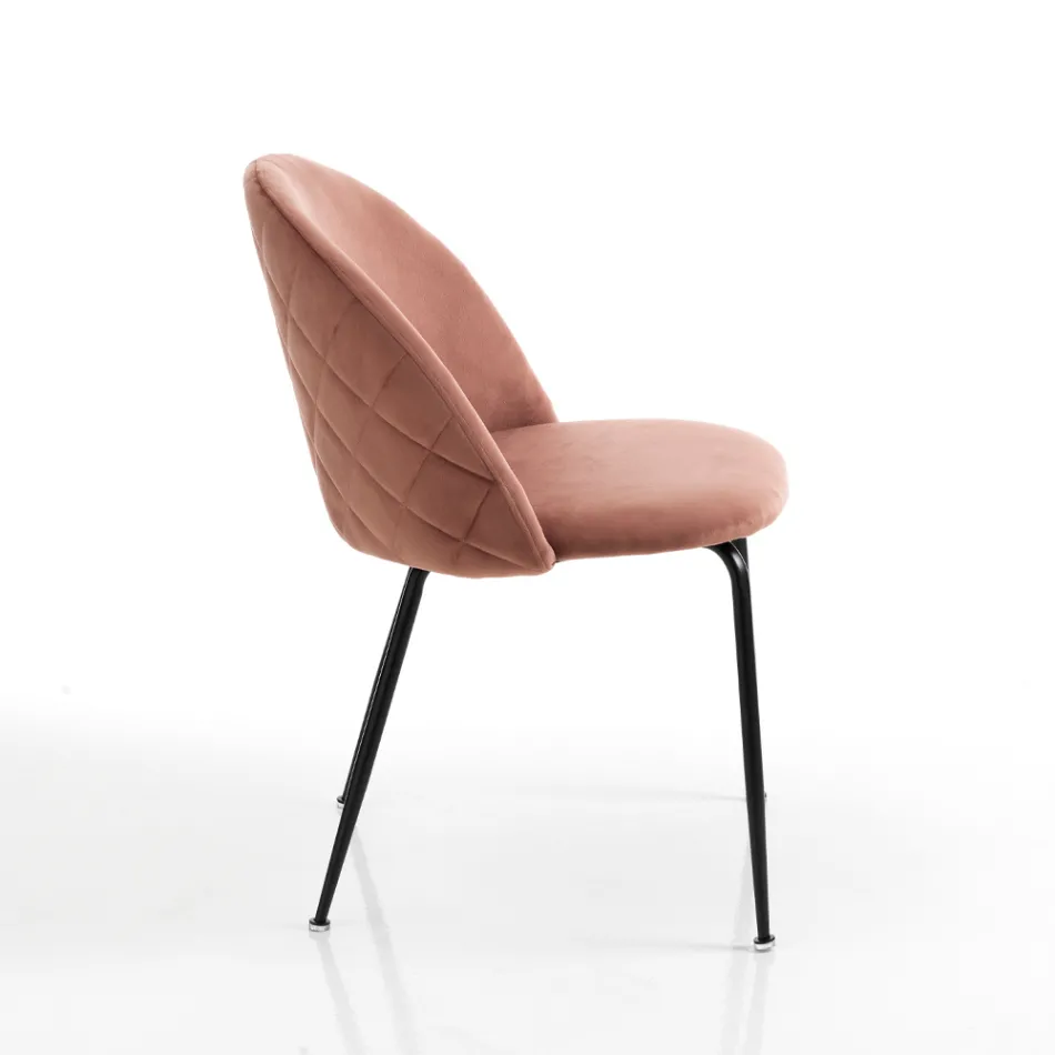 Sada 4 židlí z mikrovlákna Velvet Effect - Terbio Viadurini