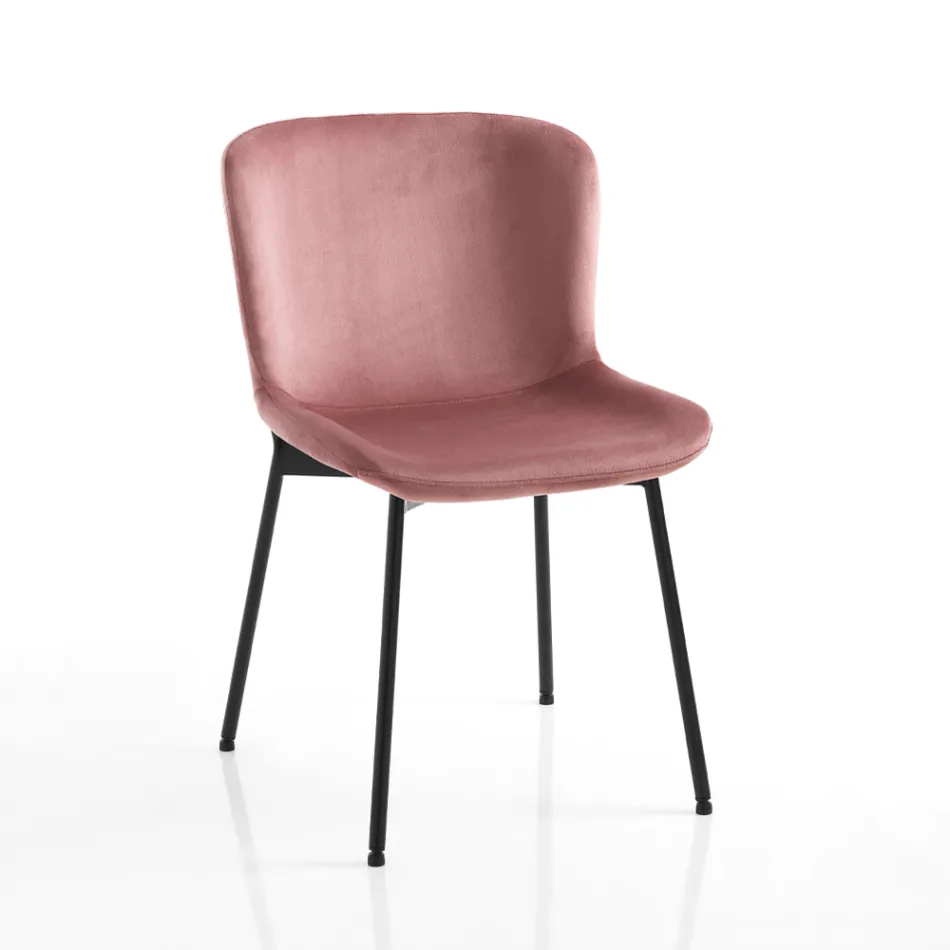 Sada 4 látkových křesel a naklápěcích nožiček - Dentice Viadurini