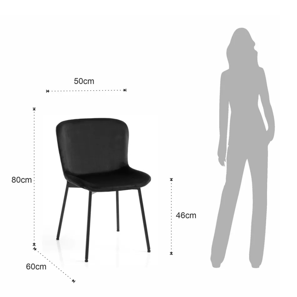 Sada 4 látkových křesel a naklápěcích nožiček - Dentice Viadurini