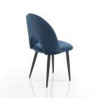 Sada 4 židlí z látky Blue Velvet Effect - dalmatin Viadurini