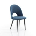 Sada 4 židlí z látky Blue Velvet Effect - dalmatin