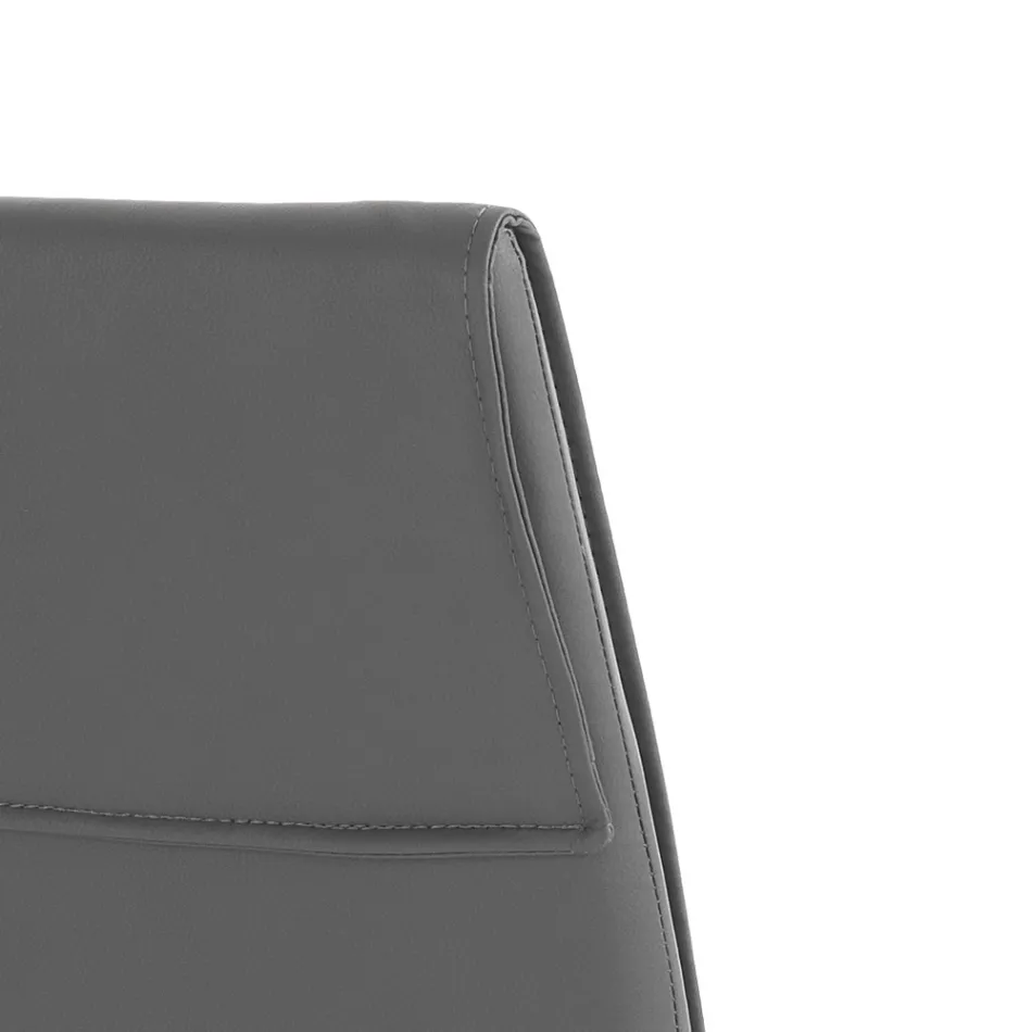 Sada 4 židlí čalouněných syntetickou kůží s různými povrchovými úpravami - uran Viadurini