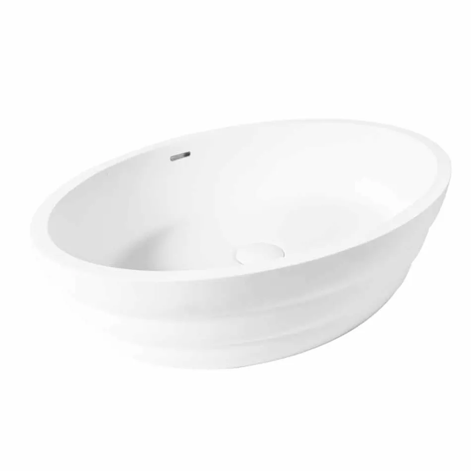 Sada závěsného designového nábytku pro koupelnu v teakové dřevěné desce Poggio Viadurini