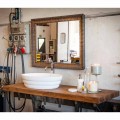 Sada závěsného designového nábytku pro koupelnu v teakové dřevěné desce Poggio