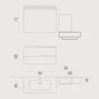 Dřevěný nábytek design závěs koupelna soubor vyrobený v Itálii Cesena Viadurini