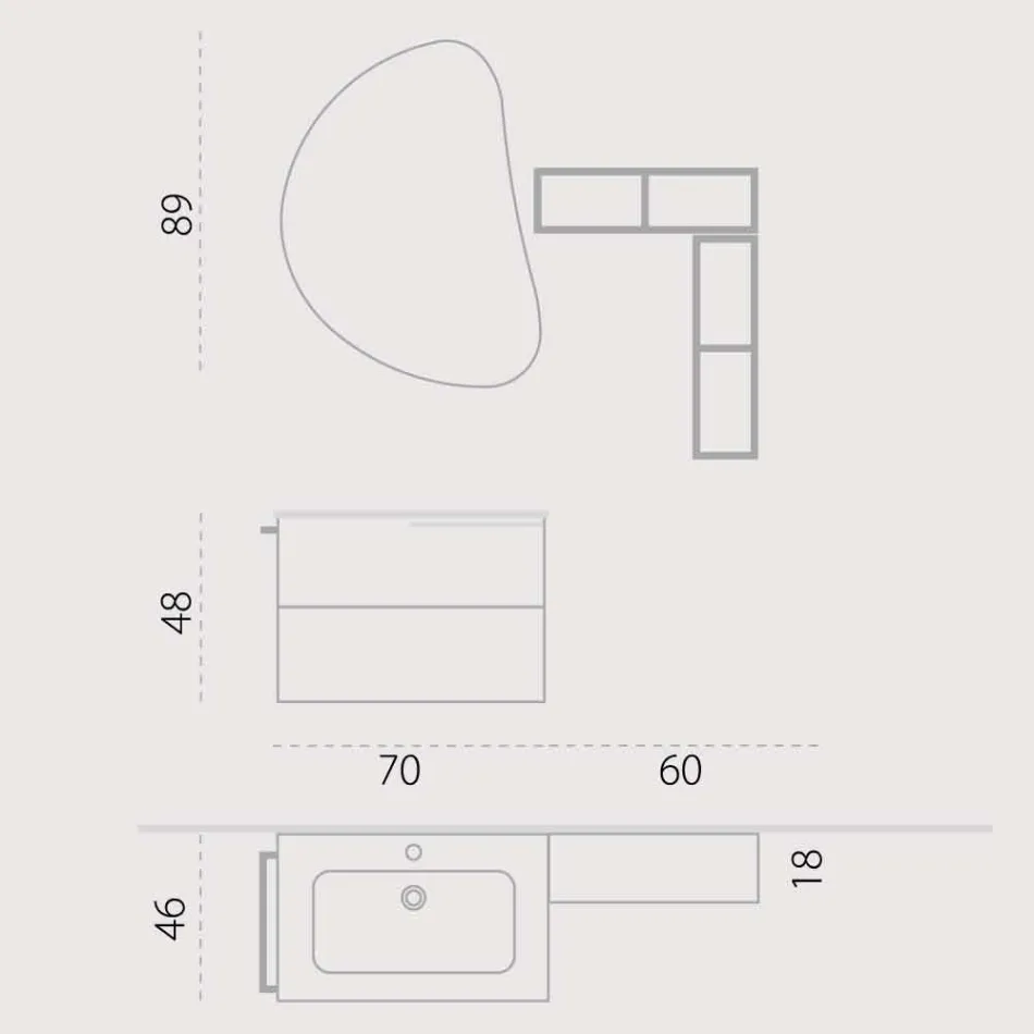 Dřevěný set designový nábytek koupelnový nábytek vyrobený v Itálii Sad Viadurini