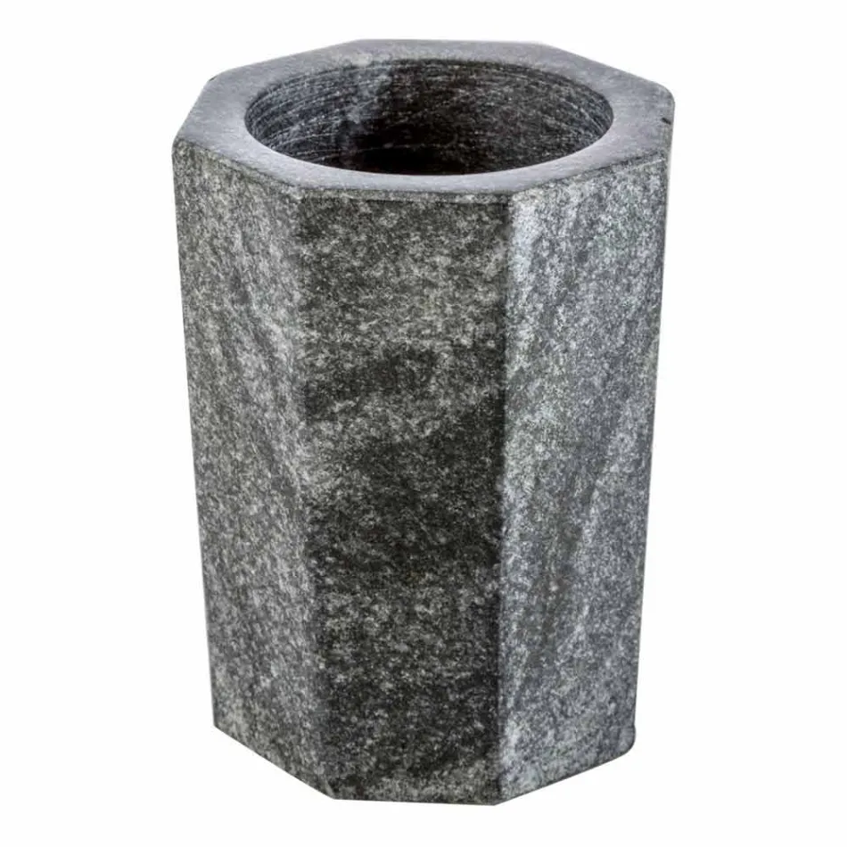 Sada moderních koupelnových doplňků v Montafií žilovém šedém mramoru Viadurini