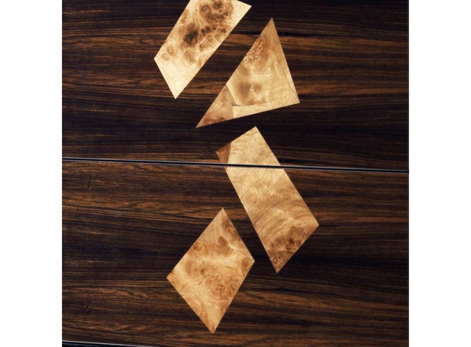 Grano Zarafa designové dřevěné lůžko z ebenového dřeva vyrobené v Itálii Viadurini