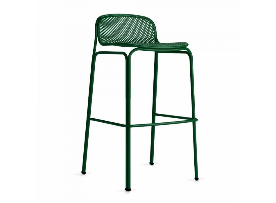 Vysoce stohovatelné kovové barové stoličky vyrobené v Itálii, 2 kusy - Viviette Viadurini