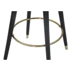 Vysoká barová stolička ze dřeva a kovu se sedadlem z polyesteru - Enzo Viadurini