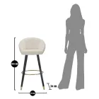 Vysoká barová stolička ze dřeva a kovu se sedadlem z polyesteru - Enzo Viadurini