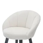 Vysoká barová stolička ze dřeva a kovu se sedadlem z polyesteru - Enzo Viadurini