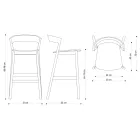 Vysoká kuchyňská stolička s jasanovou dřevěnou konstrukcí Made in Italy - Oslo Viadurini