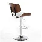 Vysoká kuchyňská stolička ze syntetické kůže a překližky - Nebbia Viadurini