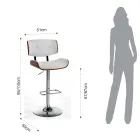 Vysoká kuchyňská stolička ze syntetické kůže a překližky - Nebbia Viadurini