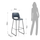 Vysoká kuchyňská stolička ze syntetické kůže a černého kovu 2 kusy - Yuri Viadurini