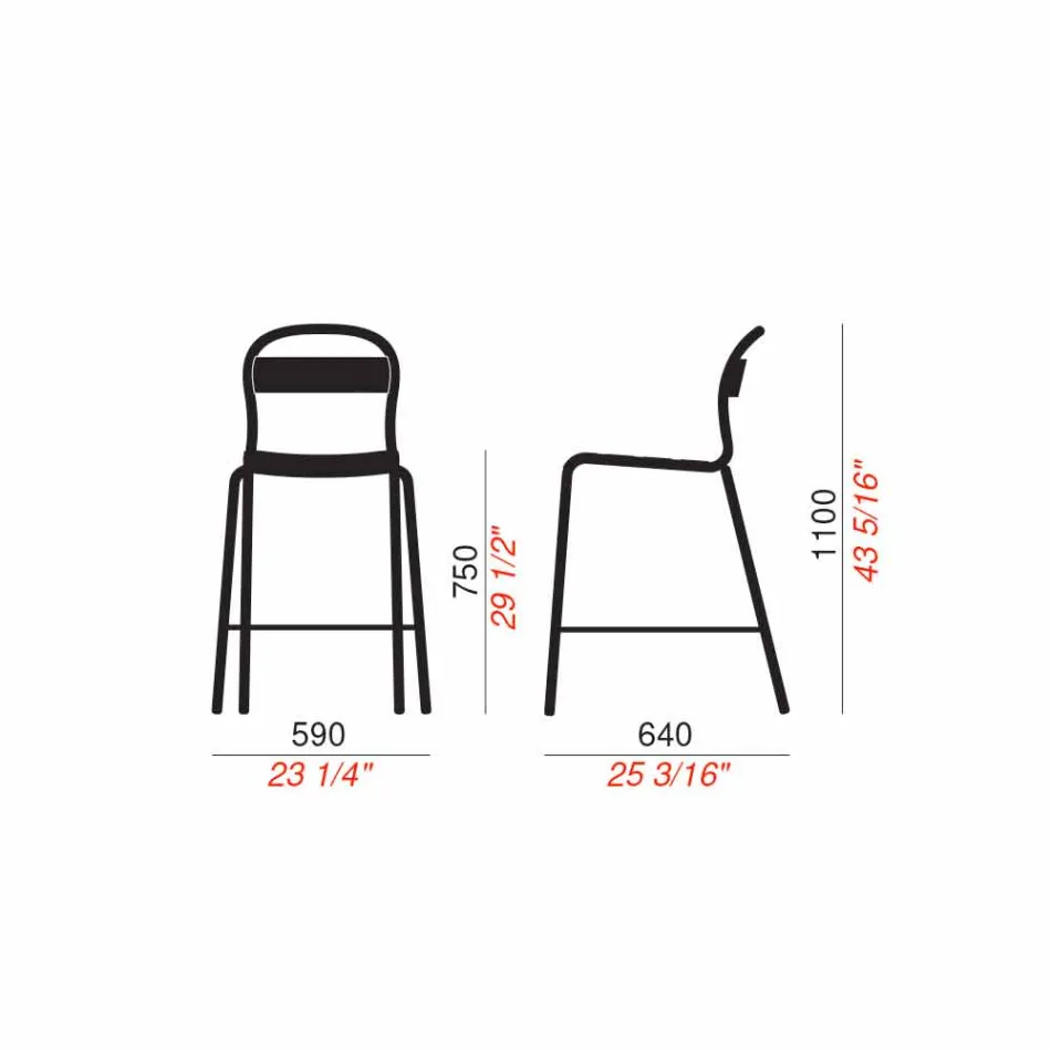 Vysoce stohovatelná venkovní stolička vyrobená v Itálii, 2 kusy - Trixie Viadurini