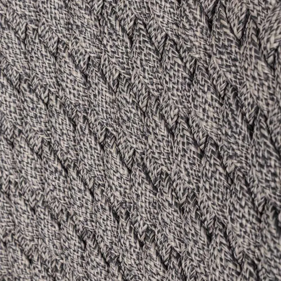 Vysoká venkovní stolička z provazu a teakového dřeva, Homemotion, 2 kusy - Anitha Viadurini