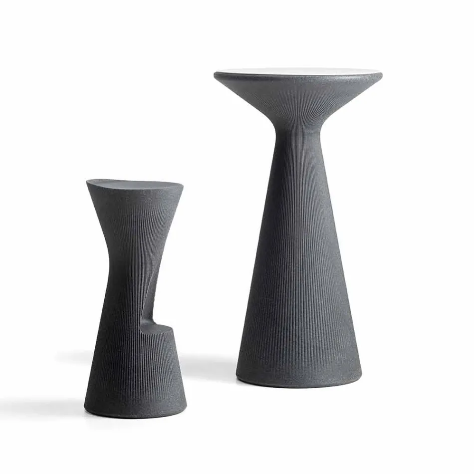 Vysoká zahradní stolička z barevného polyethylenu vyrobená v Itálii - Desmond Viadurini