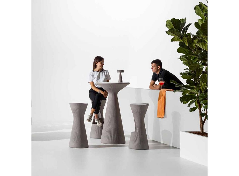 Vysoká zahradní stolička z barevného polyethylenu vyrobená v Itálii - Desmond Viadurini