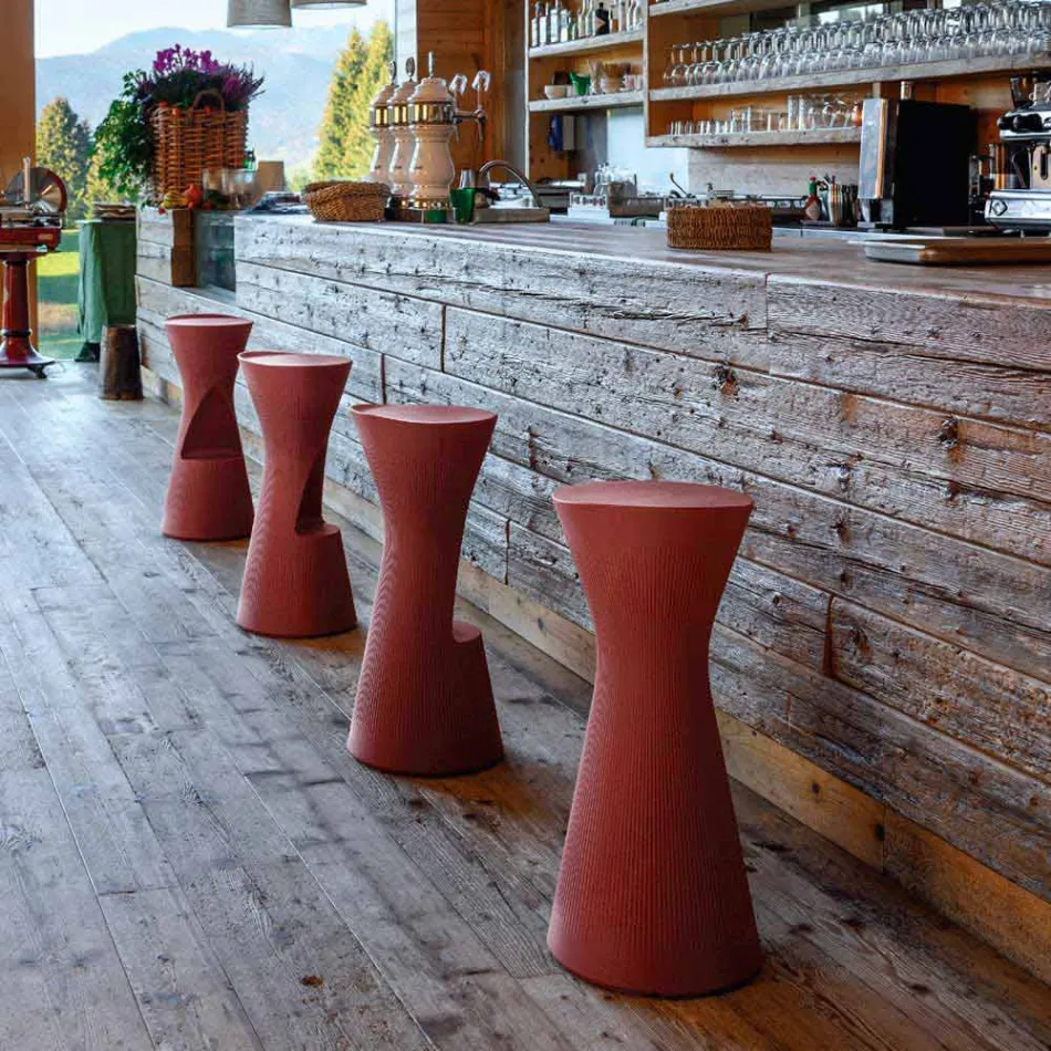 Vysoká zahradní stolička z barevného polyethylenu vyrobená v Itálii - Desmond Viadurini