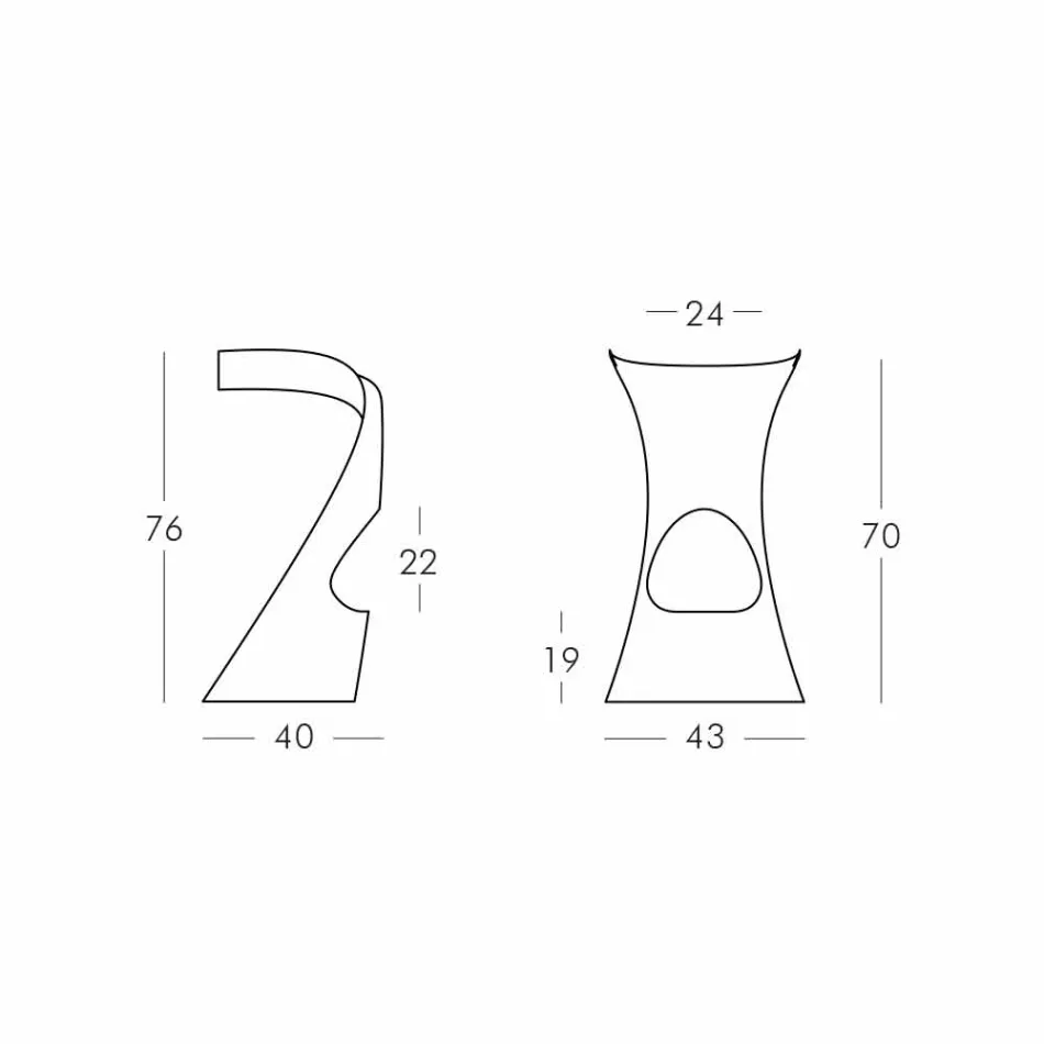 Moderní vysoká designová stolička z polyetylenu - Koncord Next Slide Viadurini