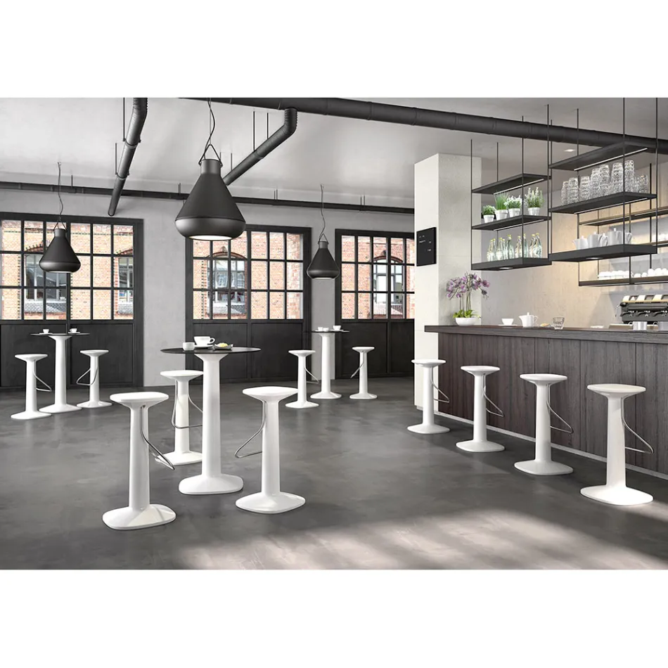 Vysoce designová stolička z polyetylenu a nerezové oceli Made in Italy - Pito Viadurini