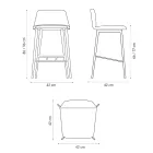 Kvalitní vysoká stolička v kůži s kovovou základnou Made in Italy - Molde Viadurini