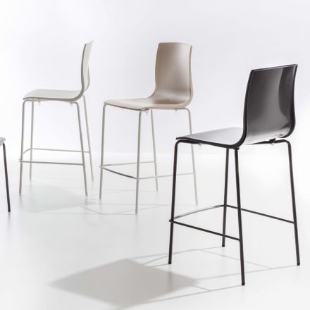 Vysoce stohovatelná polypropylenová stolička s kovovou základnou, 2 kusy - Kiara Viadurini