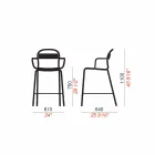 Vysoká venkovní stolička z hliníku s područkami vyrobenými v Itálii - Selima Viadurini