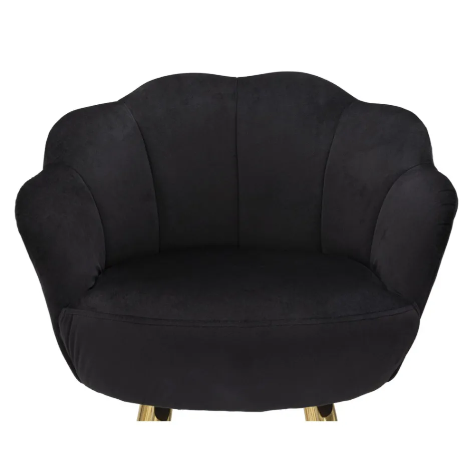 Vysoká stolička ve zlaté žehličce se sedadlem potaženým sametem - Annina Viadurini