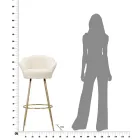 Vysoká stolička ve zlaté žehličce se sedadlem potaženým sametem - Annina Viadurini