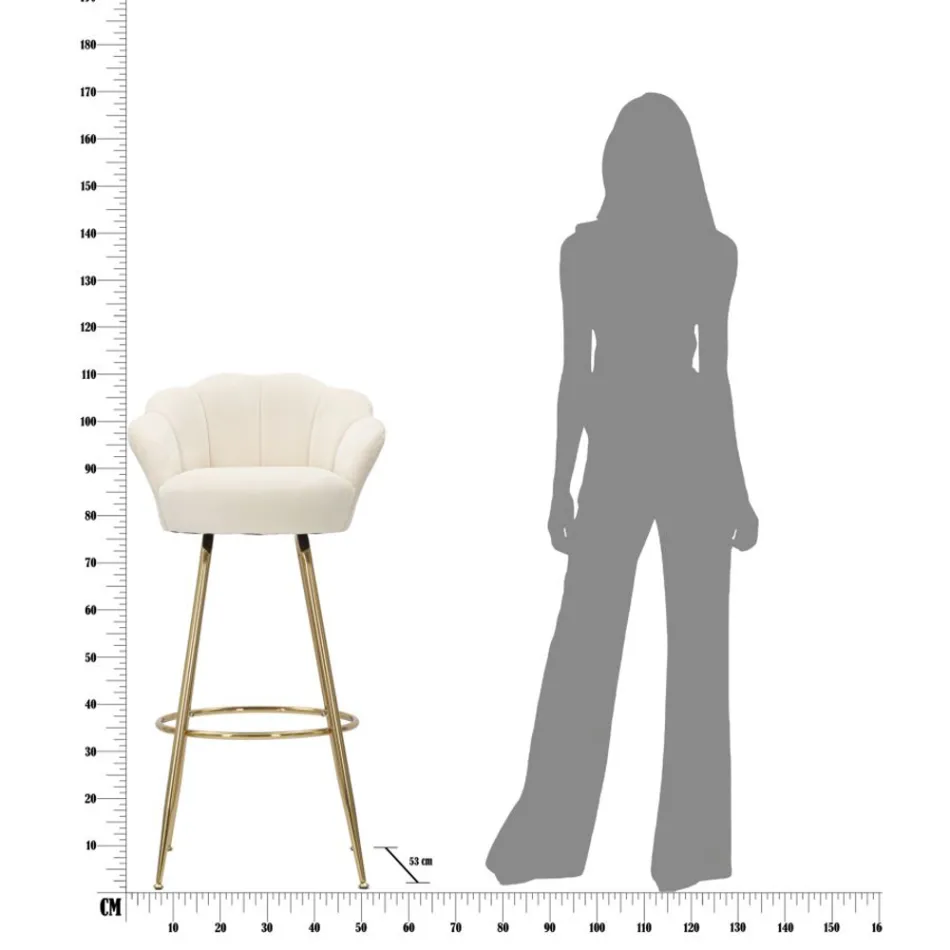Vysoká stolička ve zlaté žehličce se sedadlem potaženým sametem - Annina Viadurini