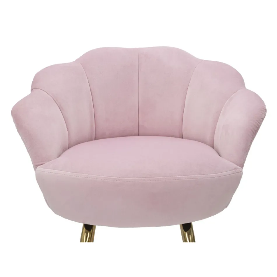 Vysoká stolička ve zlaté žehličce se sedadlem potaženým sametem - Annina Viadurini