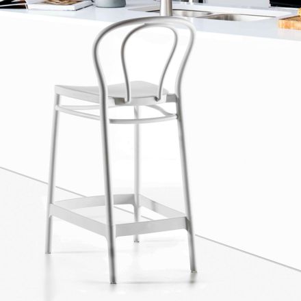 Vysoká polypropylenová stolička s podnožkou, 4 kusy - Gaya Viadurini