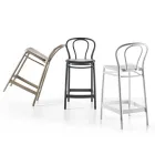 Vysoká polypropylenová stolička s podnožkou, 4 kusy - Gaya Viadurini
