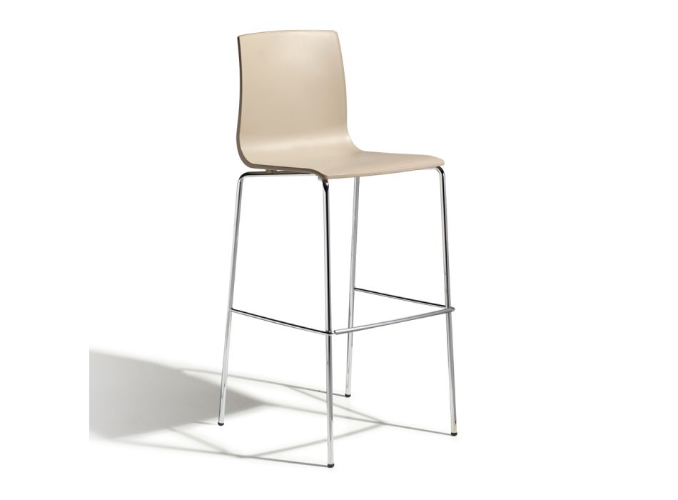 Vysoká stolička z technopolymeru a oceli Made in Italy 2 kusy - girlanda Viadurini
