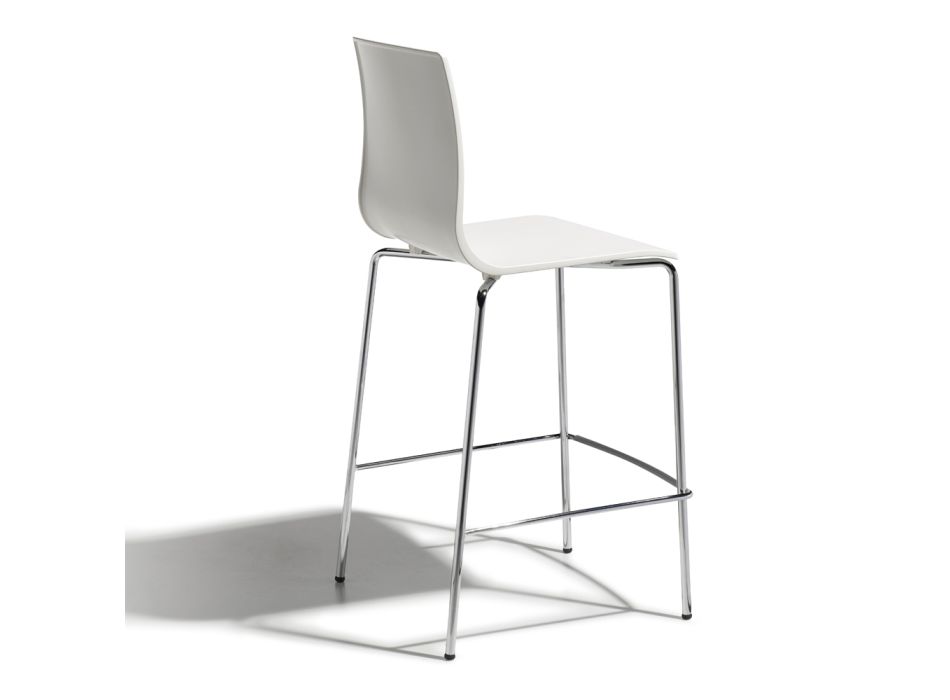 Vysoká stolička z technopolymeru a oceli Made in Italy 2 kusy - girlanda Viadurini