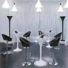 Vysoká stolička ze sametu a oceli s nastavitelným zdvihem Made in Italy - Bilbao Viadurini