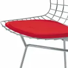 Vysoká kožená barová stolička s ocelovou konstrukcí vyrobena v Itálii - Beniamino Viadurini