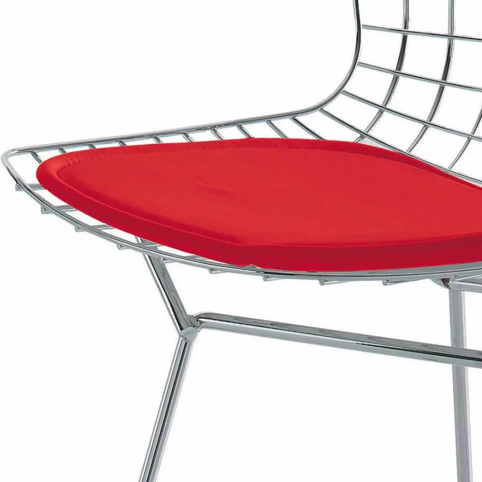 Vysoká kožená barová stolička s ocelovou konstrukcí vyrobena v Itálii - Beniamino Viadurini