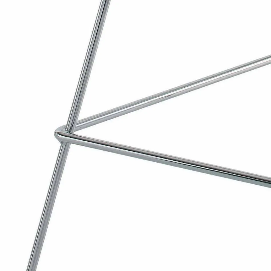 Vysoká kožená barová stolička s ocelovou konstrukcí vyrobena v Itálii - Beniamino Viadurini