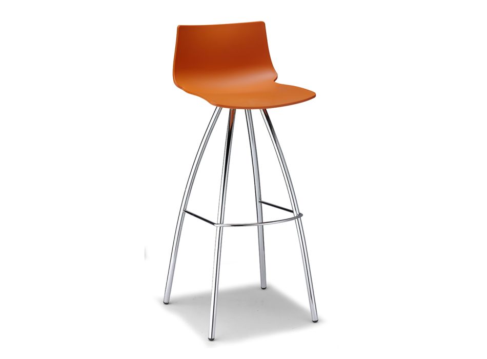 Barová židle z technopolymeru a oceli Made in Italy 4 kusy - Connor Viadurini