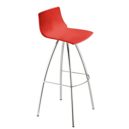 Barová židle z technopolymeru a oceli Made in Italy 4 kusy - Connor Viadurini