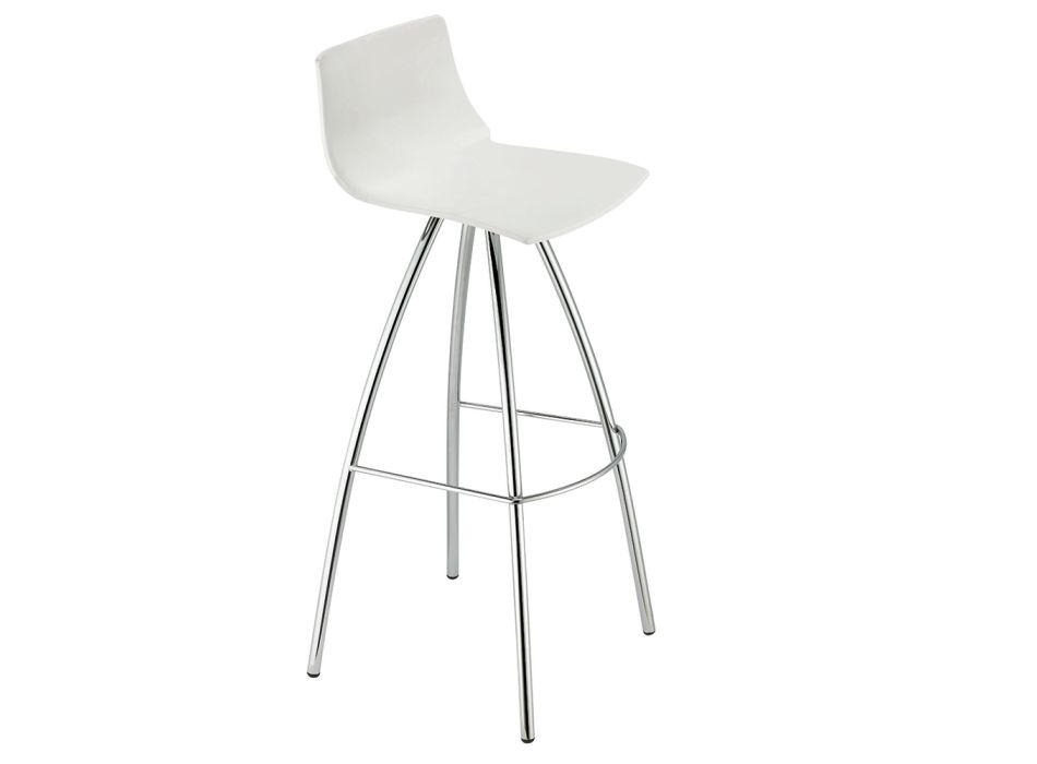 Barová židle z technopolymeru a oceli Made in Italy 4 kusy - Connor