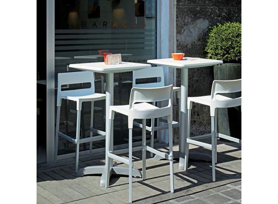 Barová židle z technopolymeru a hliníku Made in Italy 4 kusy - Tesauro Viadurini